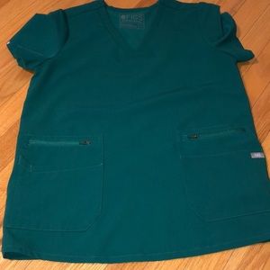 Figs emerald green scrub top